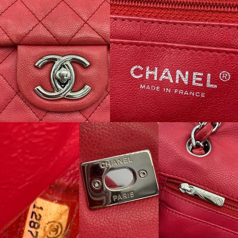 Authentic Chanel classic maxi soft caviar single flap in SHW - Picture 9 of 15